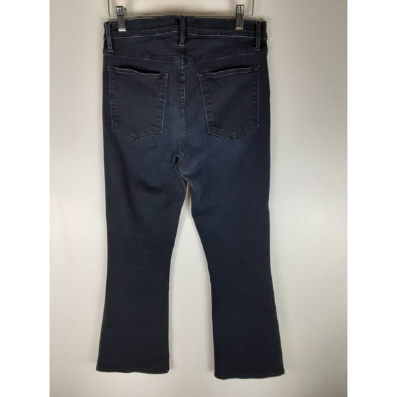 Frame Denim Le High Flare Dark Wash Jeans High Waist Stretch Zip Fly Roxy 30 - Picture 3 of 11